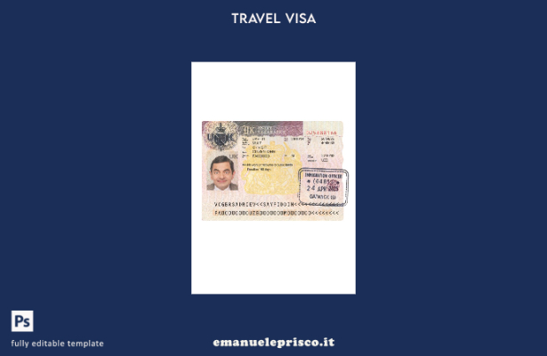 modello presente per il visto d'ingresso nel Regno Unito in stile verificato